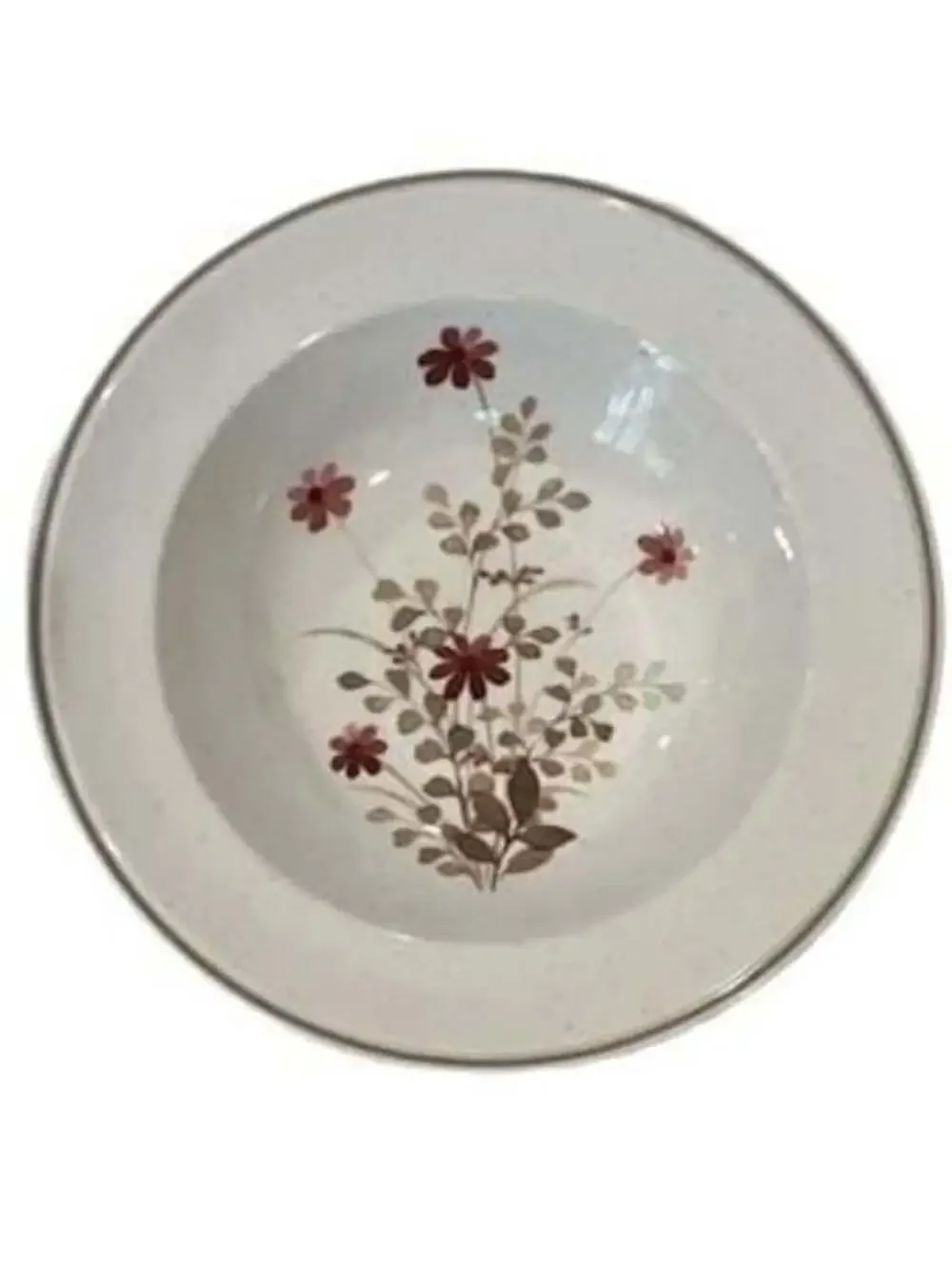 Set of 4 Noritake Versatone Outlook Rim Soup Bowls Pink Floral